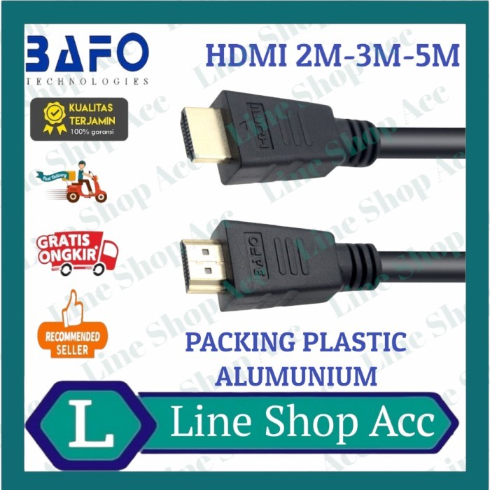 BAFO Cable HDMI 15 Meter Versi 2.0 Quad HD 3D 4K Gold Plated