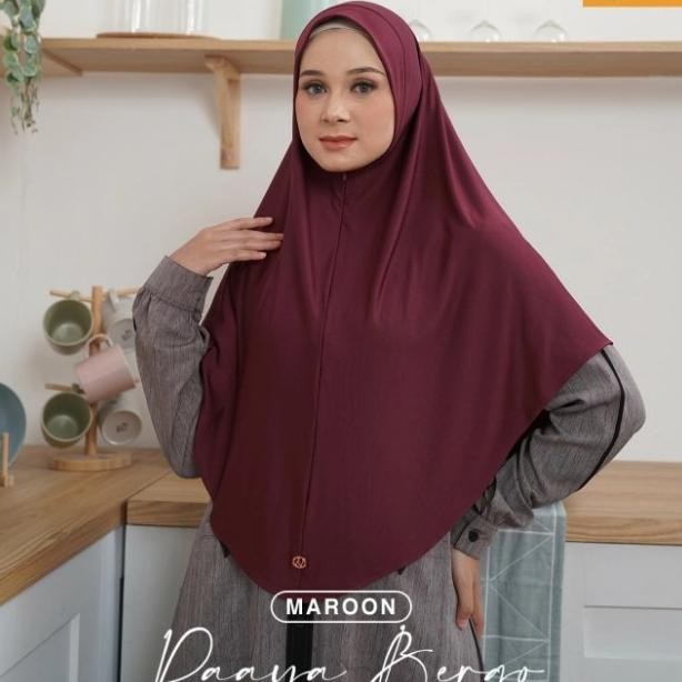 Nibra Hijab Raaya Bergo Warna Merah Marun Erudung Jilbab N Adem