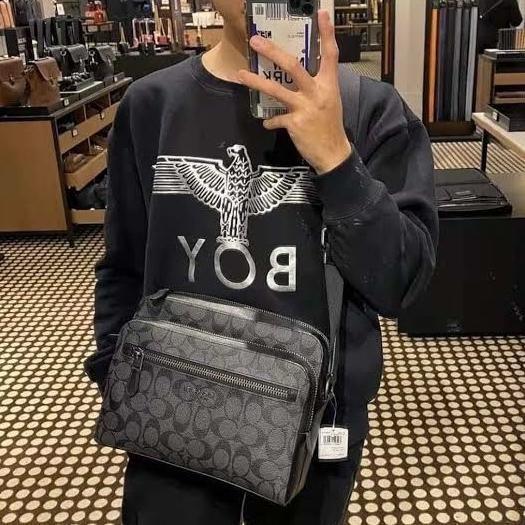 Tas Coach Slingbag West Camera Signature Hitam Original Selempang Pria Terlaris