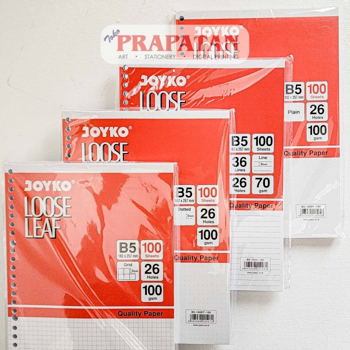 

Loose Leaf / Isi Kertas File / Binder Joyko A5-7020 / 100 Lembar