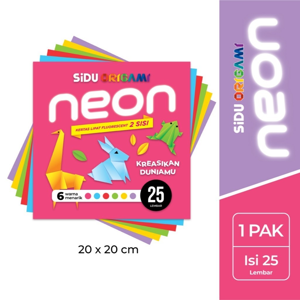 

[Stationery Spectrum] SiDU Kertas Origami Neon 20 x 20 cm 25 Lembar - SDU KS 25 MAXI FLOG