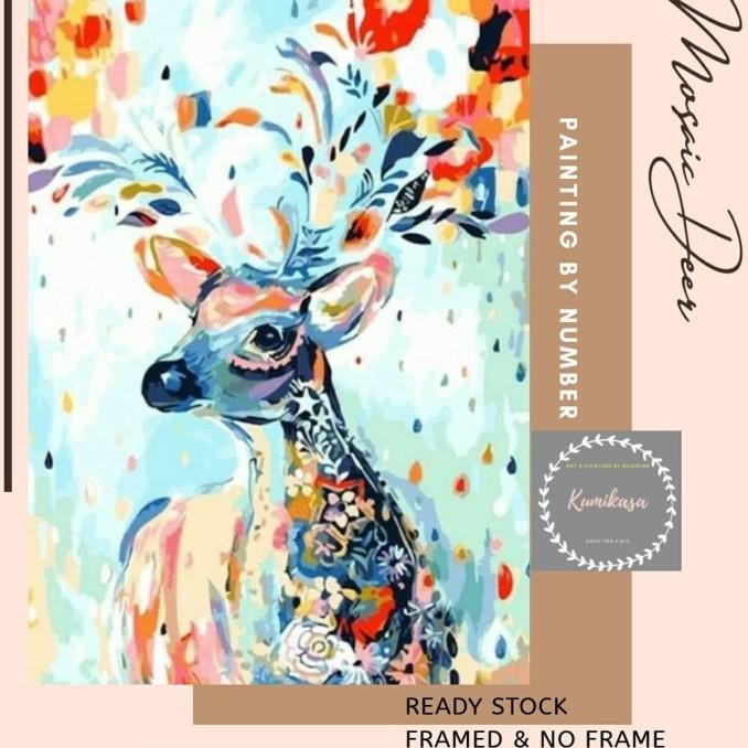 Diy Paint By Numbers Lukisan Akrilik Kerajinan Tangan - Mozaik Deer