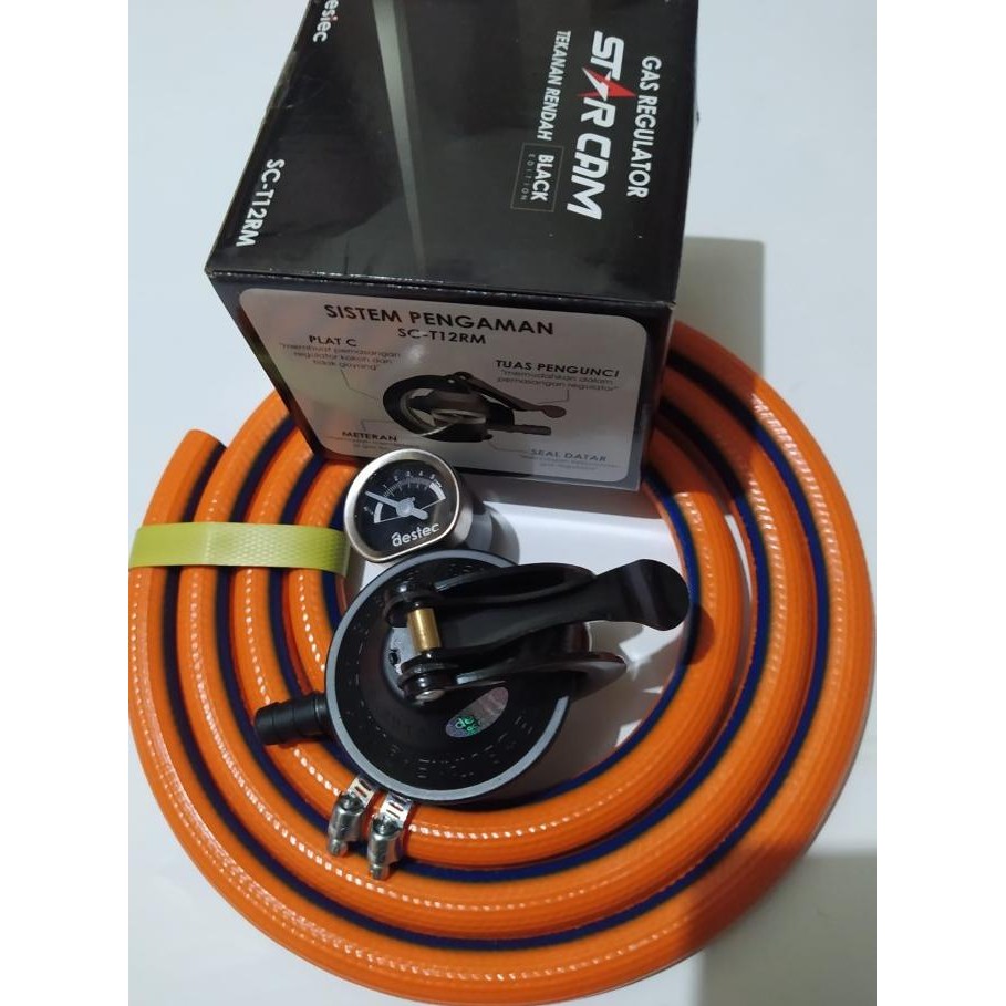 Regulator Modena Starcam Sc-T12Rm Selang Gas Lpg Modena 1000 Psi