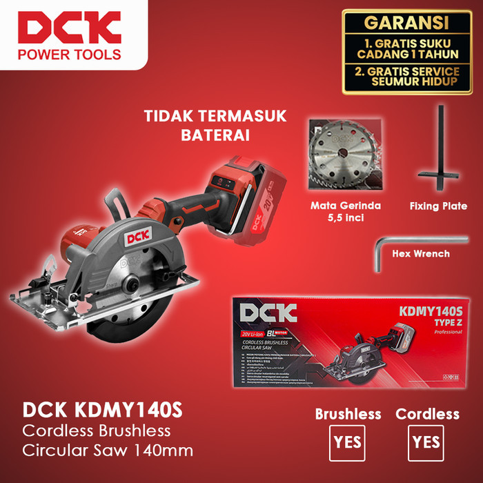 Dck Kdmy140Sem Cordless Brushless Circular Saw 140Mm #Gratisongkir