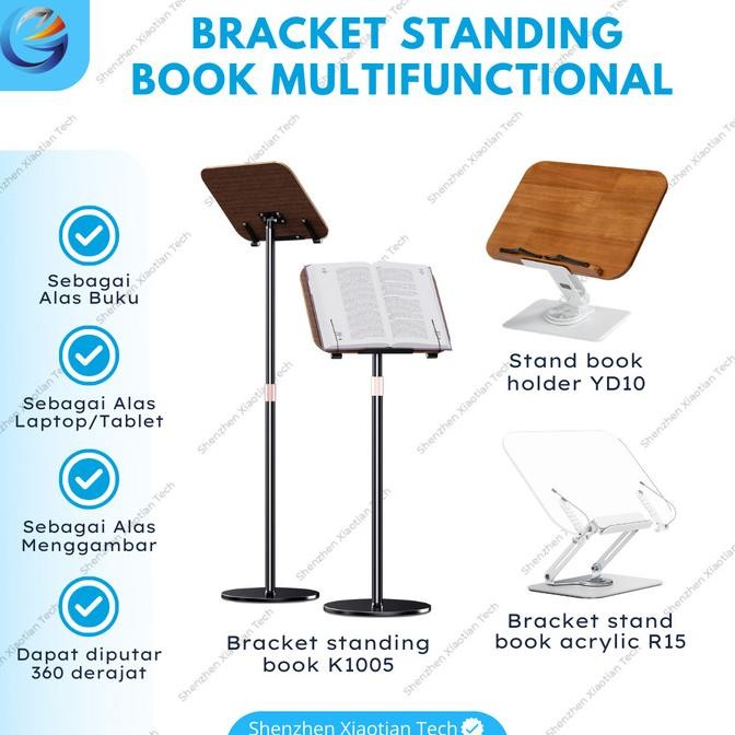 

TERMURAH - Book Standing Holder | Penyangga Dudukan Kayu Lipat Buku Ipad Tab YD10
