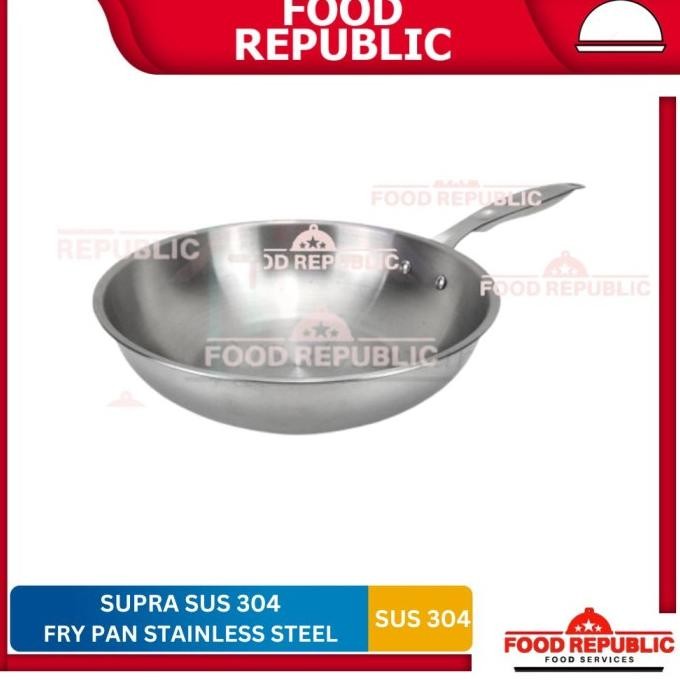 BIG SALE SUPRA FRYPAN FRYWOK FRY PAN STAINLESS STEEL SUS 304 WAJAN GAGANG MASAK 