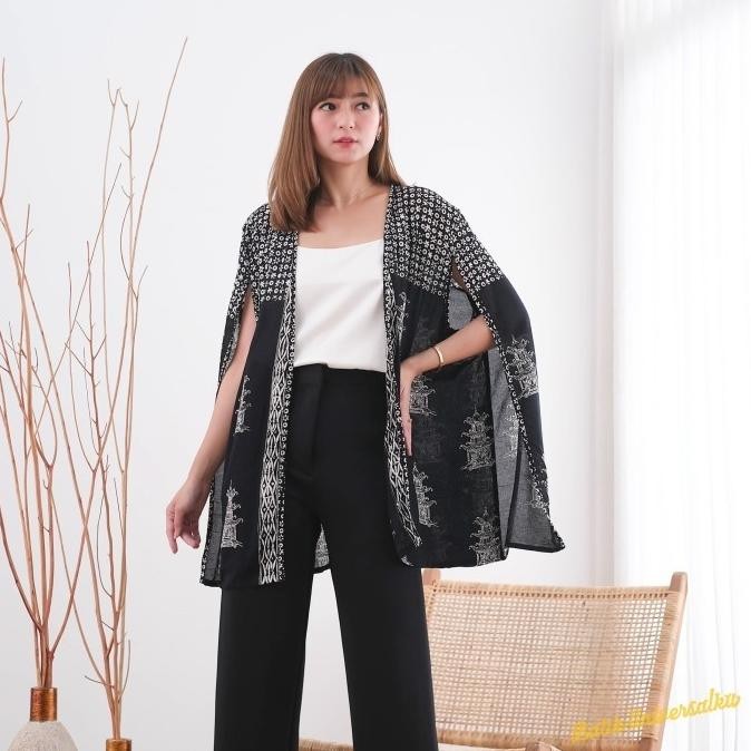 Cape Outer Batik Blazer Cardigan - Rintik Pagoda