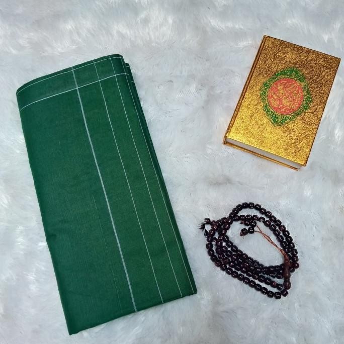 SARUNG TENUN POLOS WARNA MIKA HIJAU BOTOL