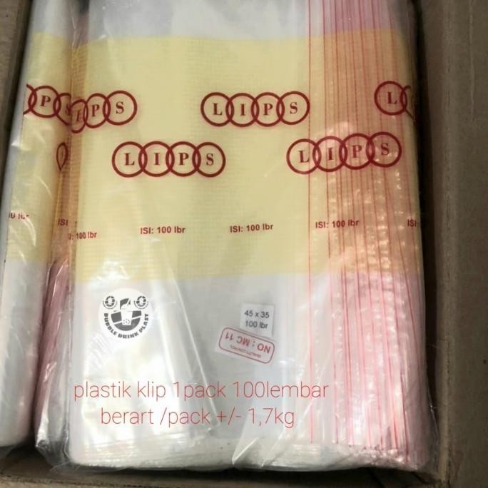 Plastik Klip 35x45 / PE Klip 45x35/ Kantong Klip LIPS Zipper ukuran 45