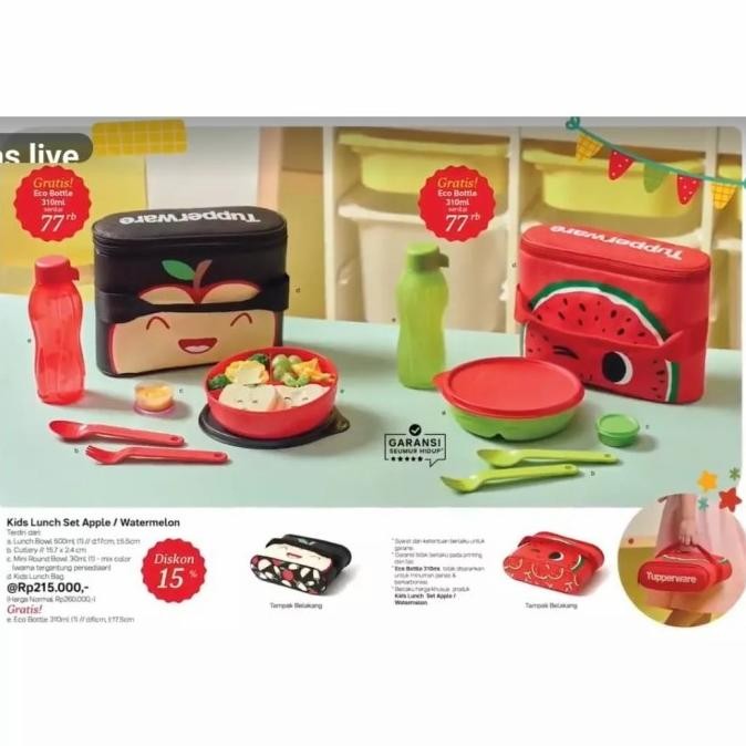 |Bestseller| Tempat makan anak Tupperware kids lunch set promo