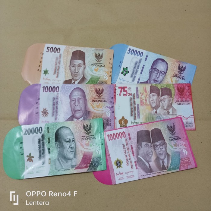 

BERAGAM ANGPAO / AMPLOP LEBARAN MOTIF UANG ZXY61