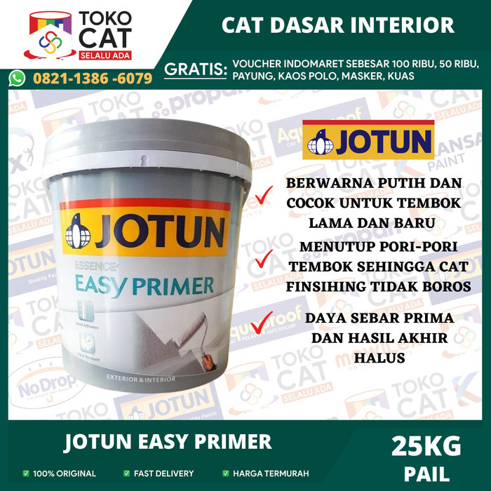 Cat Dasar Tembok Exterior & Interior Jotun Easy Primer Putih 25 Kg