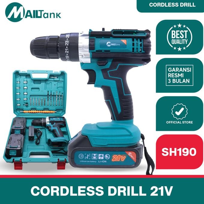 MAILTANK SH190 Mesin Bor Baterai Cordless Drill 21V
