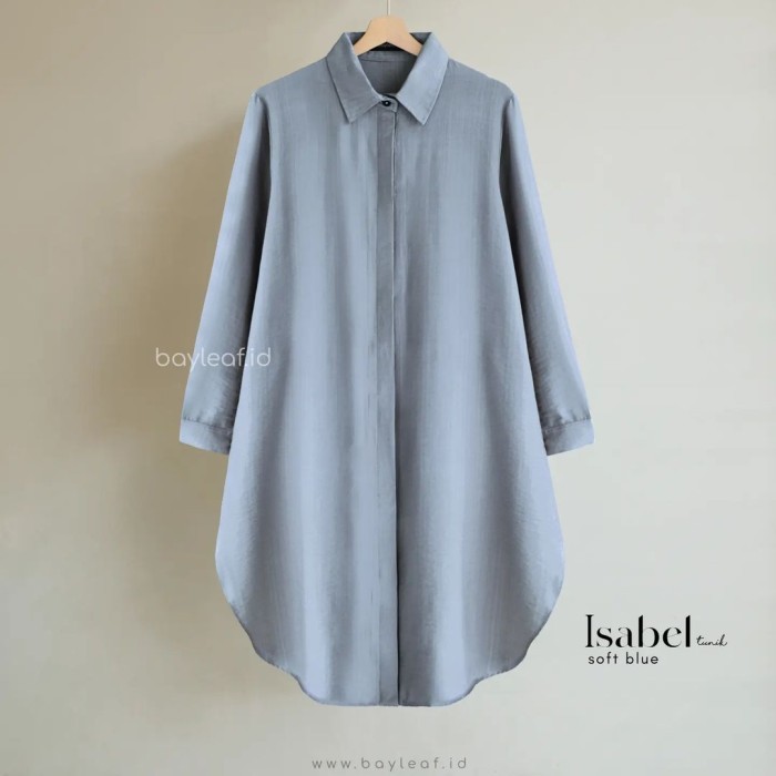 Tunik Baju tunik polos wanita/atasan tunik putih jumbo 9 variasi warna busui - Blue, All Size adem e