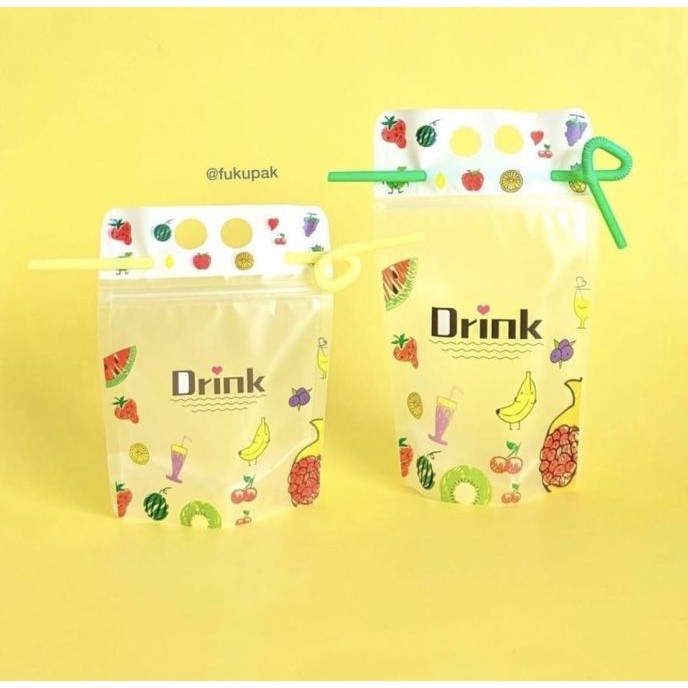 """] Stand Up Beverage Pouch 280 ML / Plastik Klip Kantong Minuman Berdiri