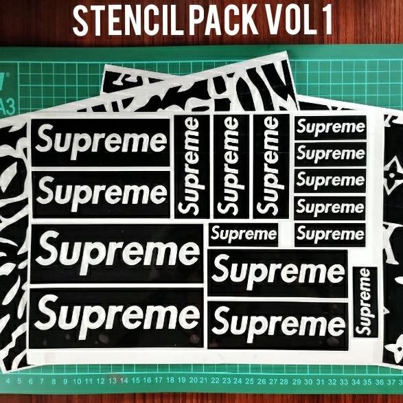 

CUSTOM PAINTING STENCIL PACK (supreme LV ATMOS NIKE ADIDAS CAMO ETC)
