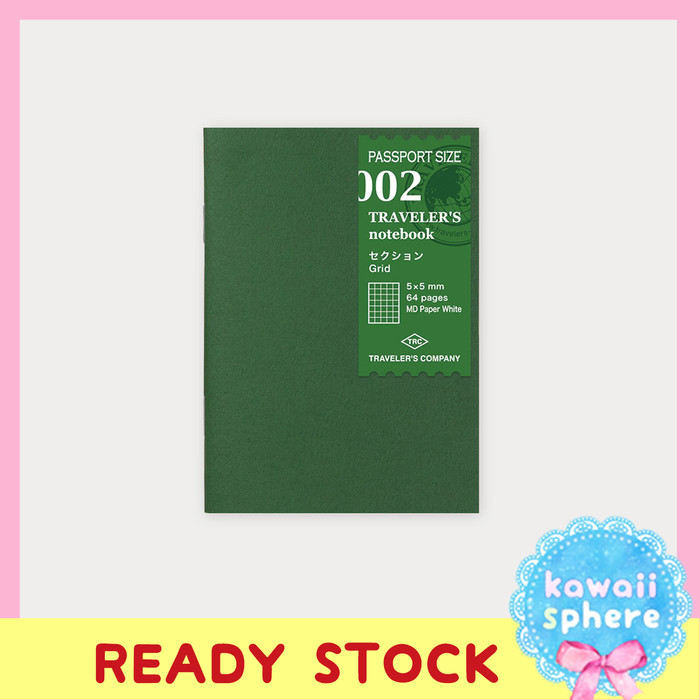 

Ready Travelers Notebook Refill 002 Grid (Section) Passport Size