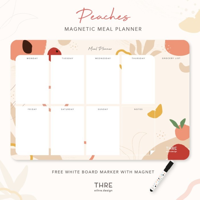 

Ready Magnetic Meal Planner + Marker // Thre Design
