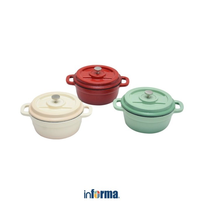 Informa - Cooking Color Set 3 Pcs Kinox Panci Casserole Mini Cast Iron