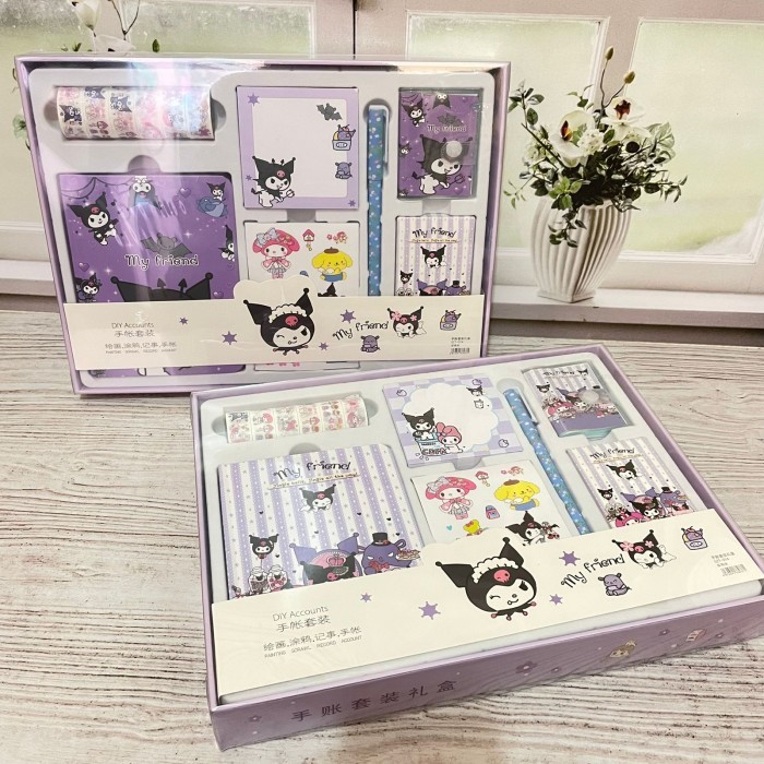 

Ready Jurnal 7 In 1 Kuromi Notebook alat Journaling Sekolah Lucu Kado Termur