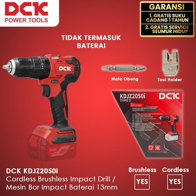 DCK KDJZ2050i Cordless Brushless Impact Drill / Mesin Bor Impact / Mesin Bor Tembok Battery