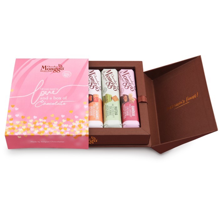 

VALENTINE CHOCOLATE GIFT BOX 6X40GR BARS L COKELAT MONGGO