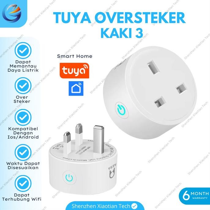 Tuya Smart Plug Wifi | Tuya Wifi Smart Home | Steker AC Kaki 3 Monitor Original