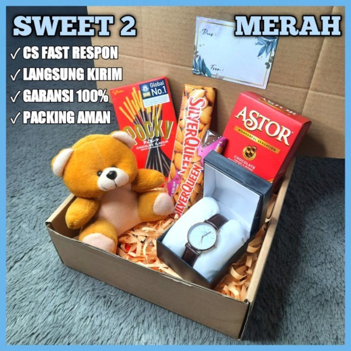 

HAMPERS SWEET GIFT BOX CEWE COKLAT VALENTINE KADO JAM TANGAN