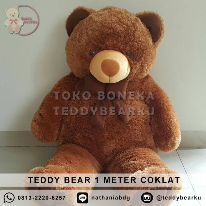 

JUAL BONEKA TEDDY BEAR JUMBO 1 METER WARNA COKLAT KHAS BANDUNG