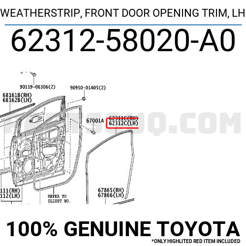 Karet Body Karet Balon Trim Depan New Alphard Vellfire 2008-2015