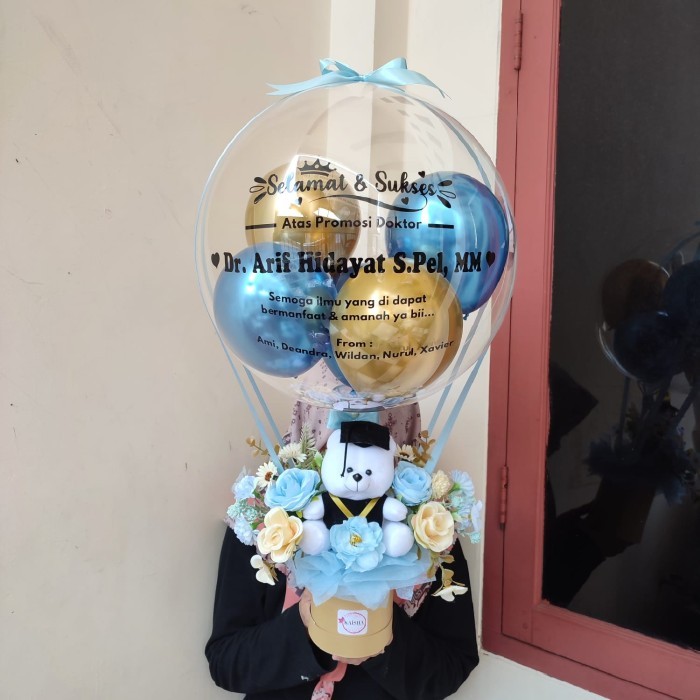 

BUKET BALON WISUDA BOUQUET BALON BONEKA WISUDA BUNGA