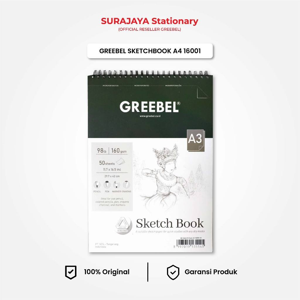

GREEBEL Buku Gambar Sketch Book A3 50 Lembar (16001) Buku Sketsa Drawing Book