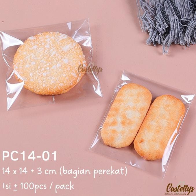 

Produk Unggulan] Plastik Roti Cookies Perekat PC14-01 Polos Bening Donat Bakpao Biskuit