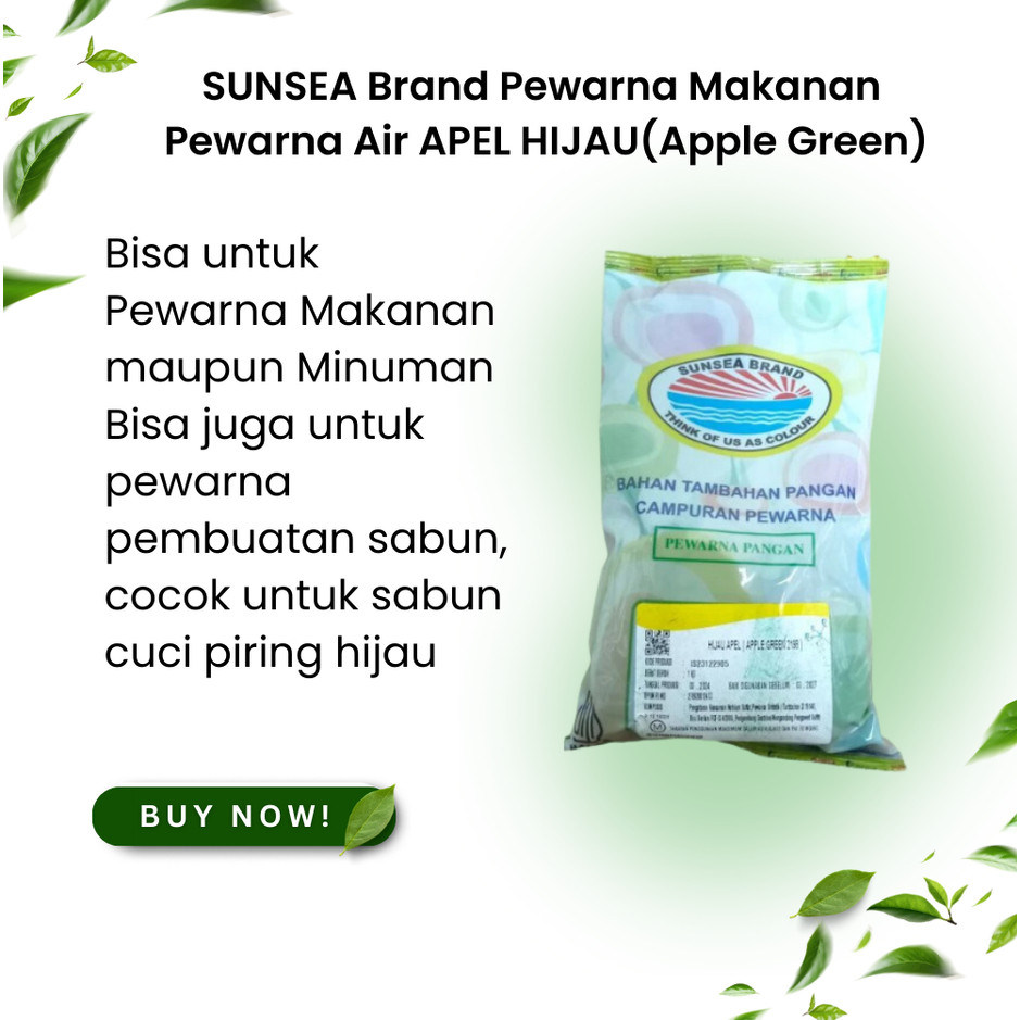 

Unea Brand Pewarna Maanan Pewarna Air Hijau Apel Green 1G