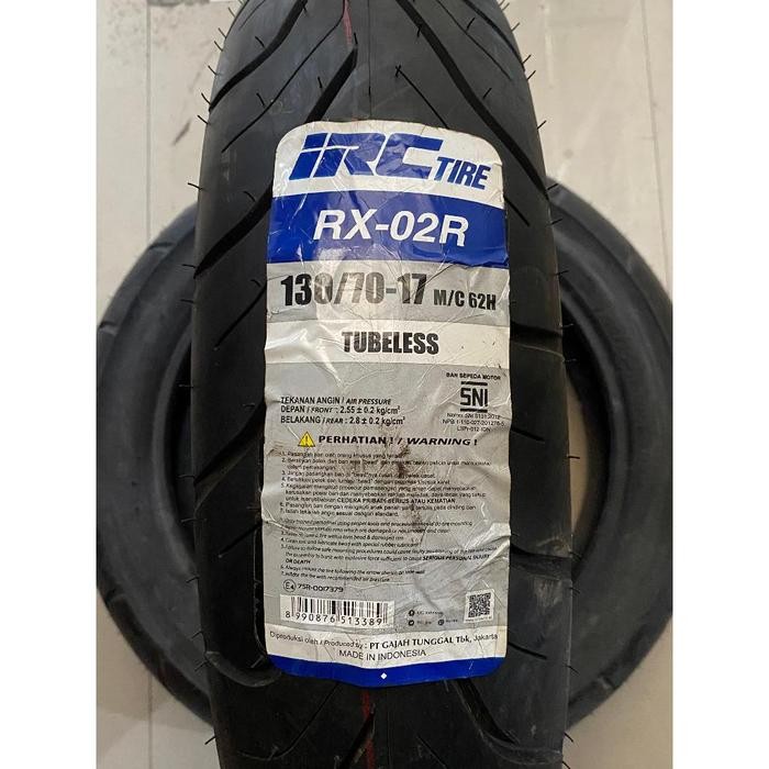 ( Rx02  ) Irc 130 / 70 - 17 Road Winner Ban Luar Motor Tubeless Free Pentil Ring 17 #Gratisongkir