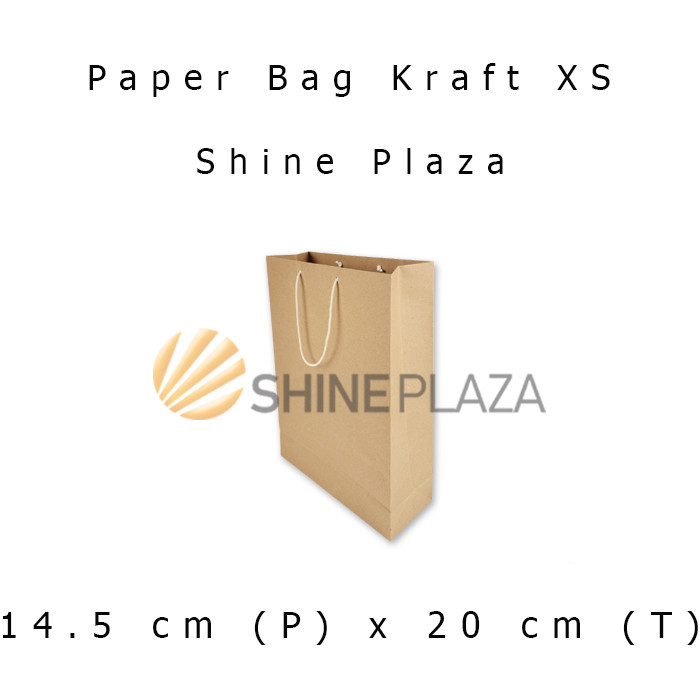 

PAPER BAG POLOS UKURAN EXTRA SMALL 14.5X20 CM BAHAN KRAFT TEBAL 150GSM - TAS KARTON KANTONG
