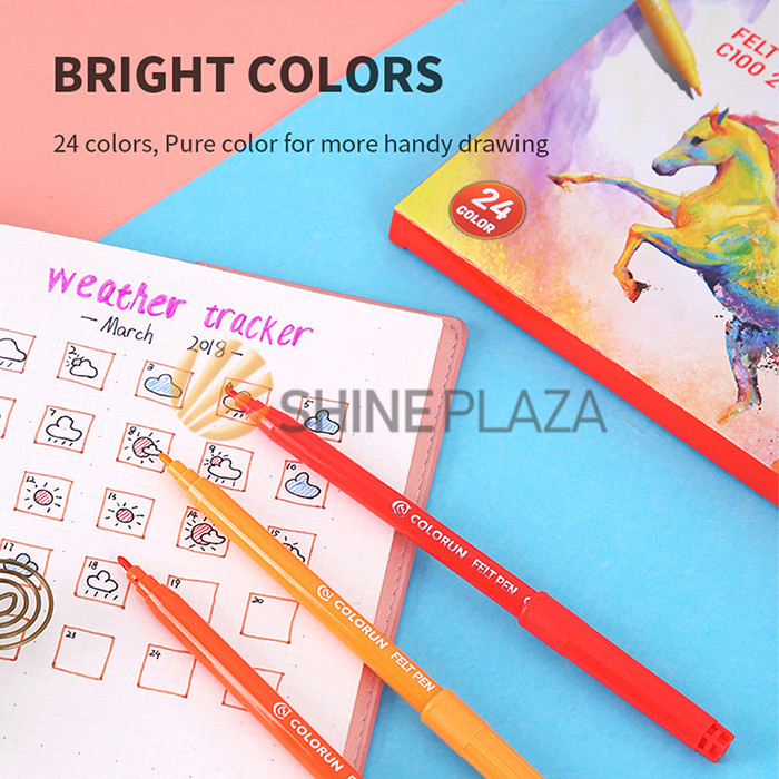 

FELT COLOR PEN 24 COLORS DELI EC10020 - SPIDOL 24 WARNA DELINON TOXIC