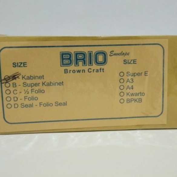 

AMPLOP SAMSON COKLAT BRIO KABINET