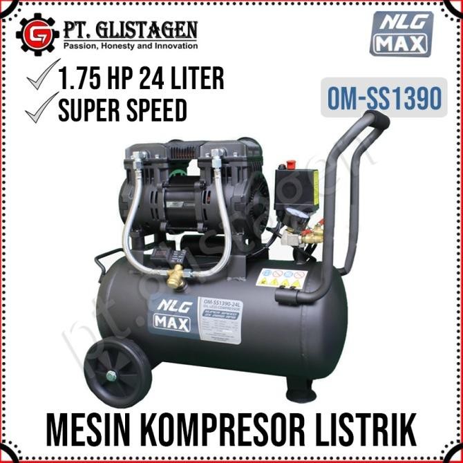 Izumi MAX OM SS1390 24L Kompresor Silent Oilless 1.75Hp Super Speed