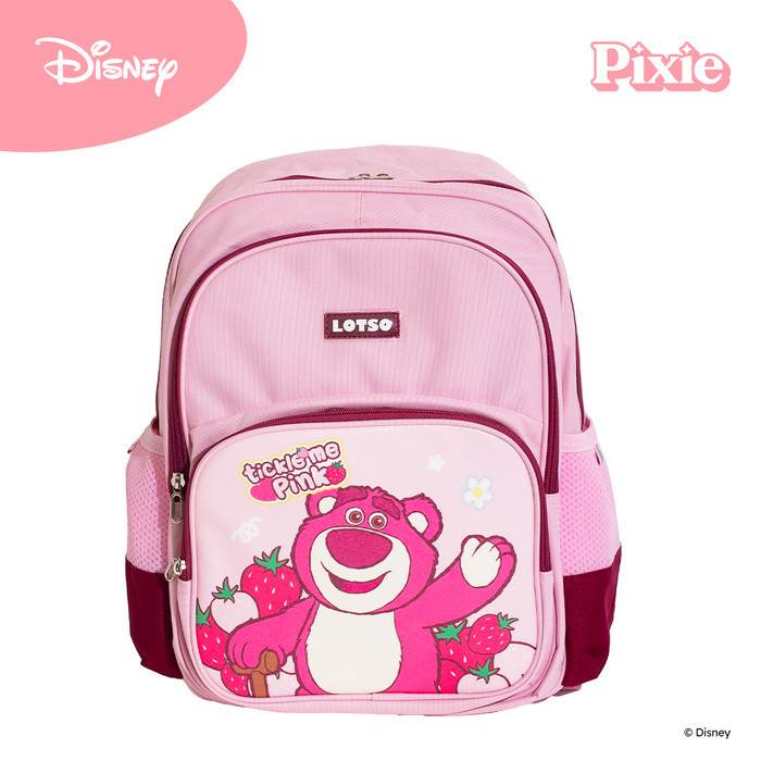 PIXIE X DISNEY Backpack Lotso Edition Original Disney Tas Ransel Pink Tas Sekolah Anak