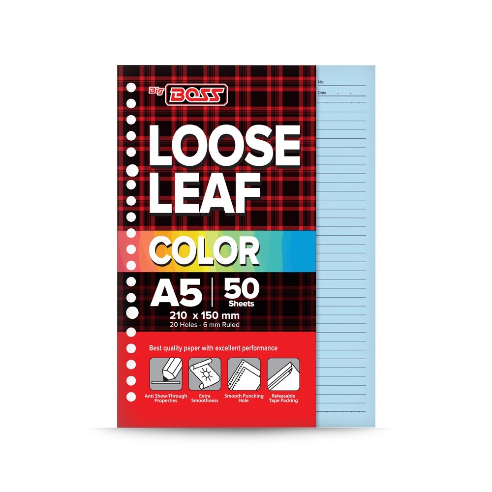 

[ONE's Stationery] BigBoss Loose Leaf A5 50 Lembar Rainbow BBO LL 50 A5 RBW