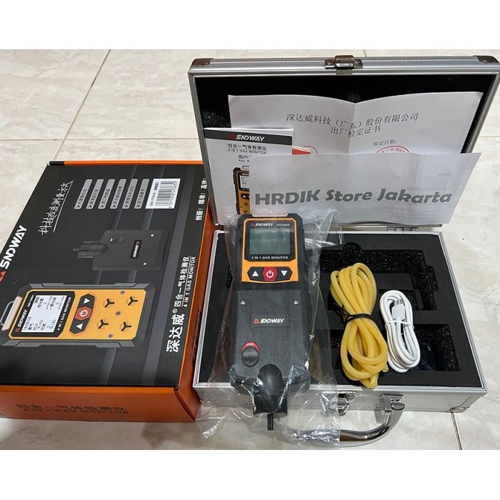 TERBARU Gas Detector + PUMP SW7500A Sndway Pompa CO H2S O2 EX 4in1 Combustible LEL Sensor SW-7500A