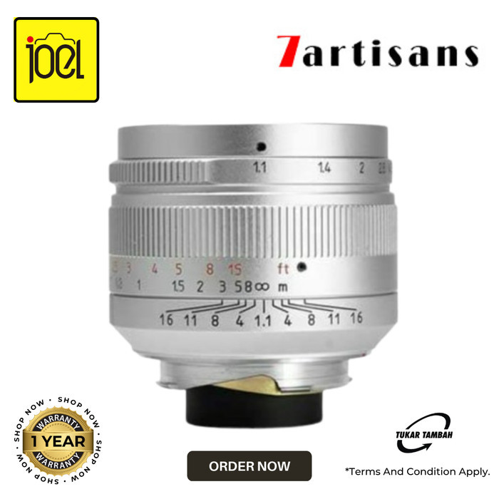 TERLARIS 7Artisan 50mm F1.1 Leica M Mount Silver