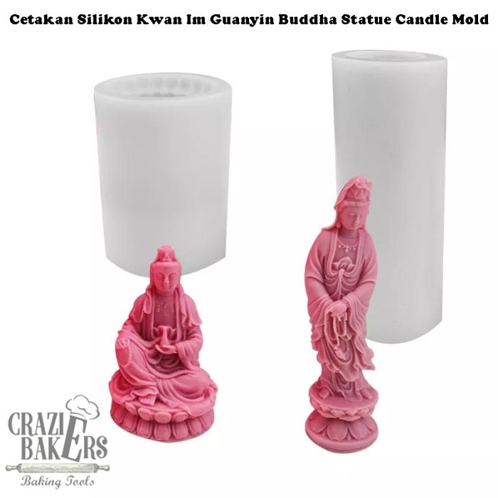 Cetakan Silikon Kwan Im Guanyin Buddha Statue Candle Mold
