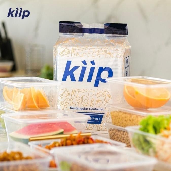 

] Food Container 1 DUS merek KIIP Thinwall Square Kotak Makan Besar Isi 150 Pcs Reusable PREMIUM kualitas ekspor