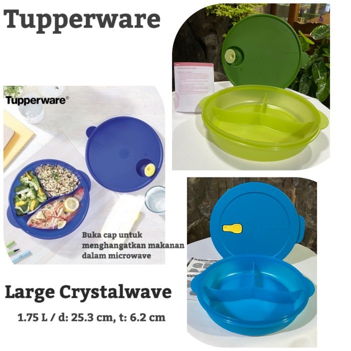 LUNCH BOX TUPPERWARE LARGE CRYSTALWAVE LUNCH SET FREE BOTOL 310 ML