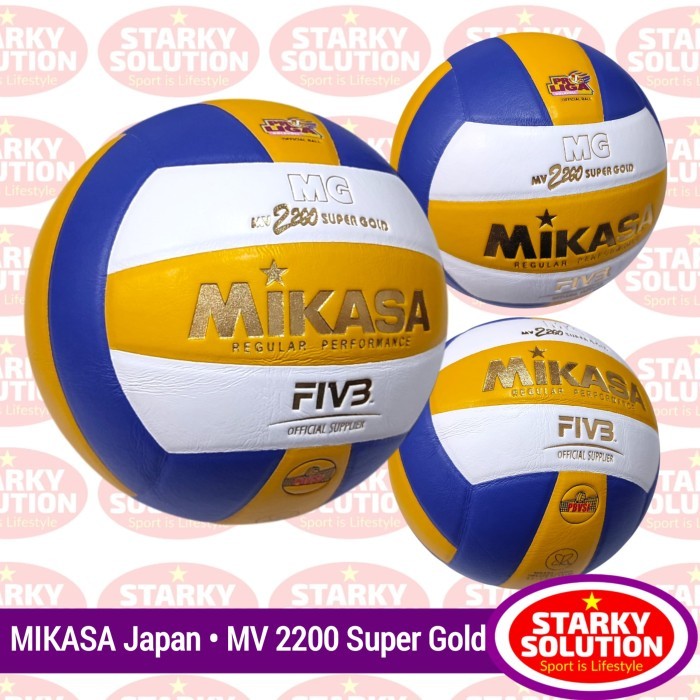 TERLARIS Bola Voli Mikasa MV2200 MV 2200 Super Gold Original