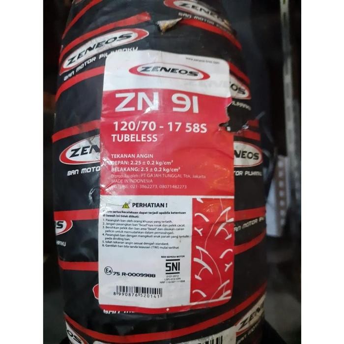 Ban Luar Zeneos Zn 91 Uk 120 / 70 -17 Tubless Free Pentil Untuk Moge #Gratisongkir #Sale #Discount