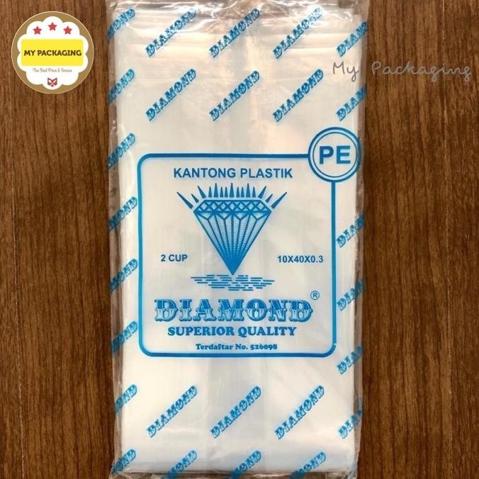 

*$*$*$*$] Kantong plastik BENING TEBAL 10 x 40cm (2cup) - DIAMOND