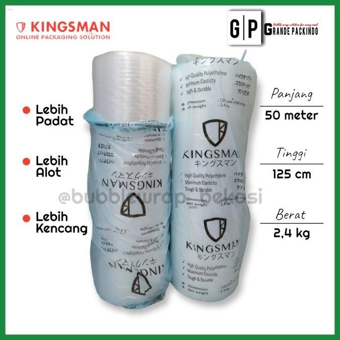 

TERMURAH!!! Bubble Wrap Roll PREMIUM 125cm x 50m Ukuran 2,4kg KINGSMAN